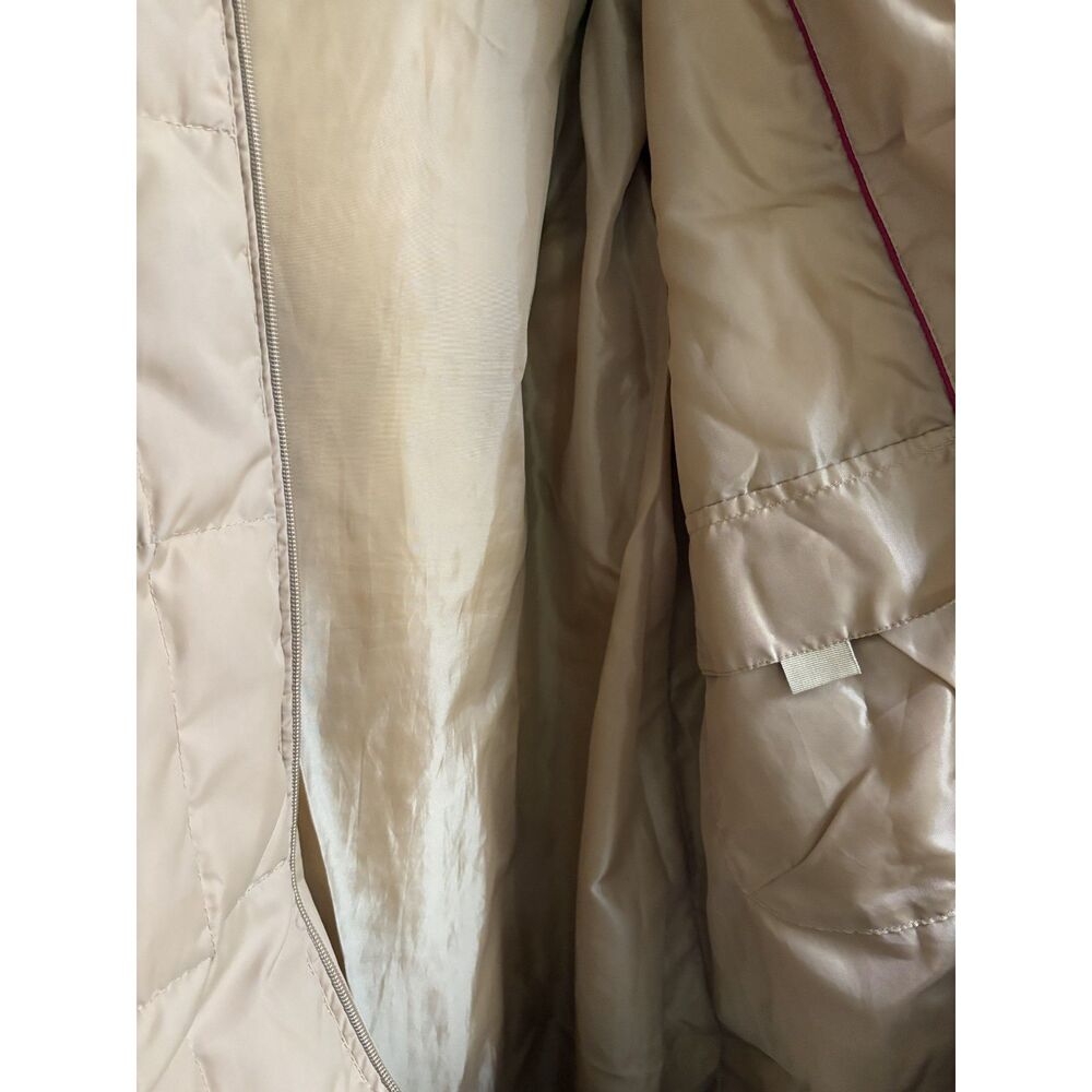 Vintage 90s Komitor Down Filled Long Puffer Jacket Tan Camel Winter Gorp Coat L - Picture 12 of 12